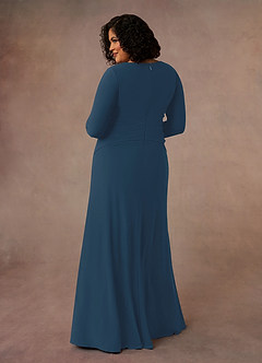 Azazie Natalya Mother of the Bride Dresses Neptune A-Line Pleated Luxe Knit Dress image9