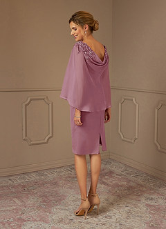 Azazie Carmela Mother of the Bride Dresses Vintage Mauve Sheath Lace Chiffon Dress image3