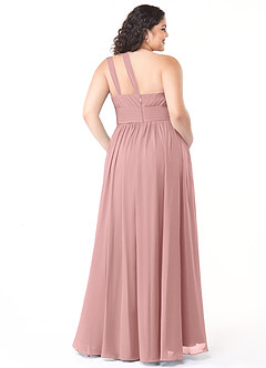 Azazie Molly Final Sale Dusty Rose A-Line One Shoulder Chiffon Dress image8