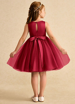 Azazie Prima Flower Girl Dresses Scarlet A-Line Bow Tulle Dress image2