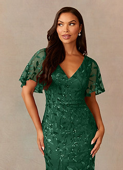 Upstudio Petaluma Final Sale Dark Green Mermaid V-Neck Sequins Dress image4