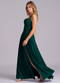 Azazie Francis Bridesmaid Dresses Pine A-Line Corset Floral Burnout Dress image5