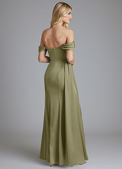 Azazie Amyra Bridesmaid Dresses Pistachio Mermaid Off the Shoulder Stretch Satin Convertible Dress image2
