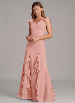 Azazie Nessa Bridesmaid Dresses Rosette A-Line Chiffon Dress image6