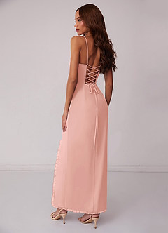 Barbie ♥ Azazie Final Sale Rosette Sheath Corset Chiffon Dress image3