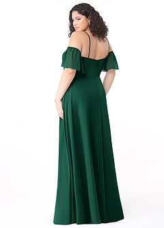 Azazie Sue Bridesmaid Dresses Emerald A-Line Off the Shoulder Chiffon Convertible Dress image10