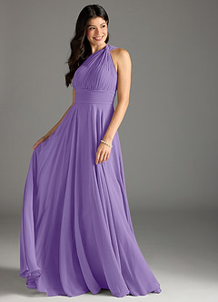 Azazie Charlize Bridesmaid Dresses Tahiti A-Line One Shoulder Chiffon Dress image3