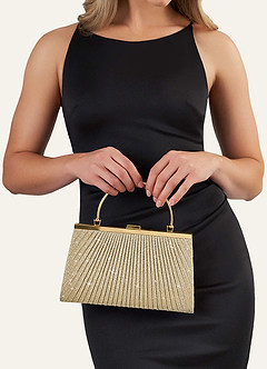 front Glitter Pleated Handbag