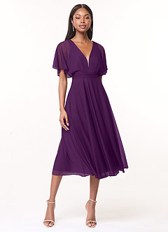 Azazie Tinsley Robes de demoiselle d'honneur Robe Trapèze en Maille Plissée Grain De Raisin image1