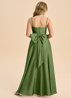 Azazie Bear Junior Vestido de Enebro de Satén Elástico de Corte en A con Escote de Corazón image2