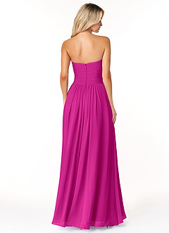 Azazie Yazmin Brautjungfernkleider Wandelbar A-Linie Herzausschnitt Chiffon Kleid Fuchsia image2