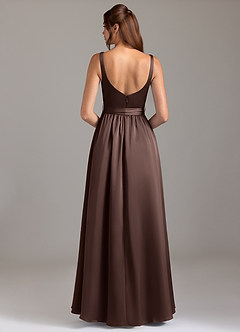 Azazie Elliott Final Sale Ganache A-Line with Pockets Stretch Satin Dress image6