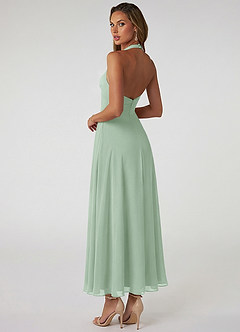 Azazie Tessie At-home Try On Dresses Agave A-Line Pleated Chiffon Dress image2