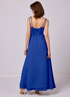 Barbie ♥ Azazie Bridesmaid Dresses Royal Blue A-Line Pleated Chiffon Dress image6