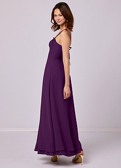 Barbie ♥ Azazie Bridesmaid Dresses Grape A-Line Pleated Chiffon Dress image5