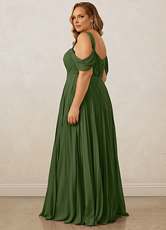 Christian Siriano Bridal for Azazie 1013 Bridesmaid Dresses Olive A-Line Off the Shoulder Chiffon Dress image15