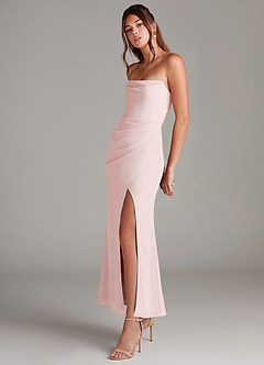 Azazie Leonis Abiti da Damigella Abito Convertibile Sirena in Chiffon Senza Cinturino Rosa Rossore image3