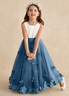 Azazie Vi Flower Girl Dresses Bermuda A-Line Sleeveless Tulle Dress image6