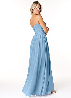 Azazie Lisbon Bridesmaid Dresses Steel Blue A-Line Sweetheart Neckline Chiffon Dress image2