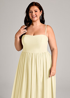 Azazie Calianna Bridesmaid Dresses Lemon Sorbet A-Line Off the Shoulder Chiffon Convertible Dress image11