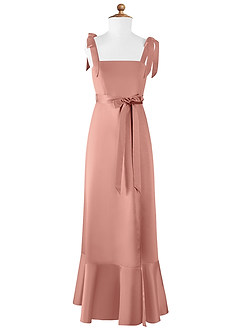 Azazie Barbara Junior Rosette A-Line Bow Matte Satin Dress image6