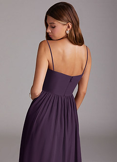 Azazie Calianna Bridesmaid Dresses Plum A-Line Off the Shoulder Chiffon Convertible Dress image8