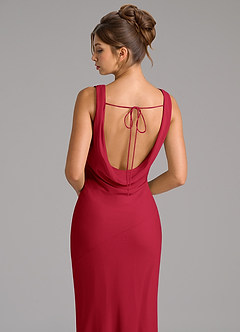 Azazie Rylina Bridesmaid Dresses Scarlet Mermaid Pleated Chiffon Dress image2