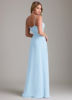 Azazie Terese Bridesmaid Dresses Sky Blue A-Line Pleated Chiffon Dress image2