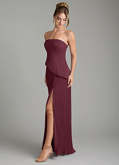 Azazie Tierney Bridesmaid Dresses Cabernet A-Line Strapless Chiffon Convertible Dress image5
