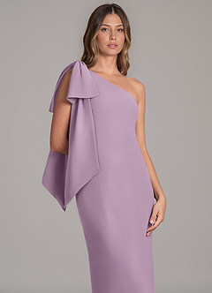 Azazie Capri Bridesmaid Dresses Wisteria A-Line One Shoulder Chiffon Dress image7