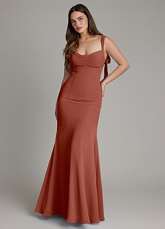 Azazie Carlotta Bridesmaid Dresses Auburn Mermaid Sweetheart Neckline Chiffon Dress image1
