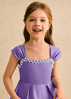 Azazie Yosemite Flower Girl Dresses Tahiti Ball-Gown Sweetheart Neckline Matte Satin Dress image7