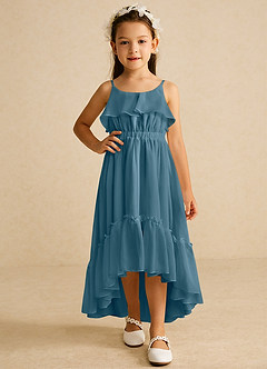 Azazie Karmen Flower Girl Dresses Bermuda A-Line Ruched Chiffon Dress image5