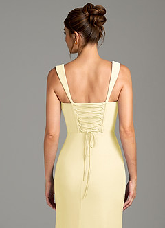 Azazie Agustina Bridesmaid Dresses Lemon Sorbet Mermaid Corset Premium Stretch Jersey Dress image2