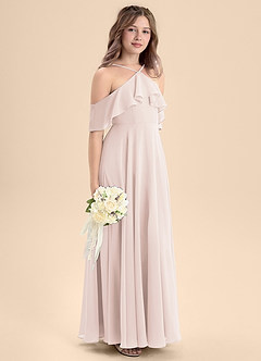 Azazie Tessabelle Junior Jurk van Chiffon met A-Lijn Off the Shoulder Rozenblaadje image5