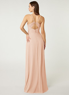 Azazie Minie Sprzedaż ostateczna Linia A Ukłon Szyfon Do ziemi Sukienka image2