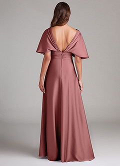 Azazie Pamela Brautjungfernkleider A-Linie Plissee Stretch-Satin Kleid Amethyst image2