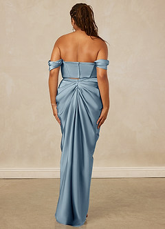 Christian Siriano Bridal for Azazie 1016 Bridesmaid Dresses Off Shoulder Stretch Satin and Chantilly Lace Two Piece image16