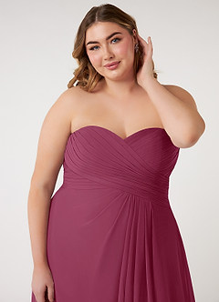 Azazie Arabella Allure Vestidos de damas de honor Vestido de Mora de Gasa de Corte en A Convertible con Escote de Corazón image18