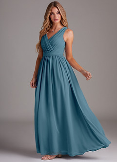 Azazie Kingsley Bridesmaid Dresses Bermuda A-Line Lace Chiffon Dress image4
