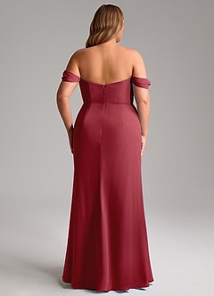 Azazie Saige Bridesmaid Dresses Pomegranate A-Line Off the Shoulder Chiffon Convertible Dress image15
