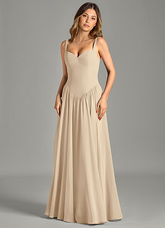 Azazie Evadina Suknie dla druhen Linia A Gorset Szyfon Do ziemi Sukienka image4