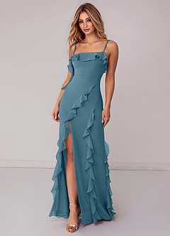 Azazie Malia Bridesmaid Dresses Bermuda Sheath Ruched Chiffon Dress image3