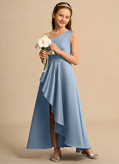 Azazie Taffy Junior Formal Flower Girl Klänningar Klä A-Line i Matt satäng Spets image4