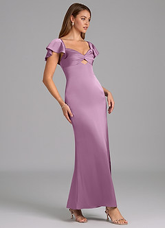 Azazie Demia Bridesmaid Dresses Wisteria Sheath Sweetheart Neckline Stretch Satin Dress image3