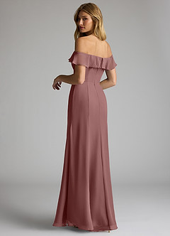 Azazie Sophie Jurken voor bruidsmeisjes Converteerbaar Jurk van Chiffon met A-Lijn Off the Shoulder Woestijnroos image5