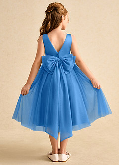 Azazie Winnie Flower Girl Dresses Blue Jay Ball-Gown Bow Tulle Dress image1