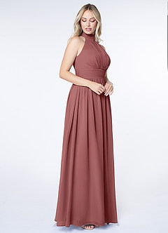 Azazie Iman Brautjungfernkleider A-Linie A-Linie Gerüscht Chiffon Kleid Amethyst image3