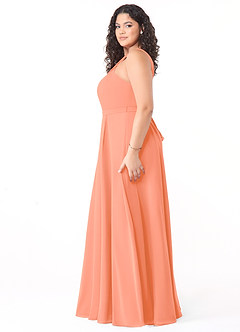 Azazie Dixie Bridesmaid Dresses Sunset A-Line Halter Pleated Chiffon Dress image8