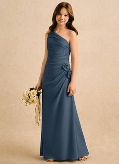 Azazie Sophie Girls Formal Sukienki dla dziewczynek sypiących kwiaty Osłona Na jedno ramię Szyfon Długość podłogi Sukienka image4